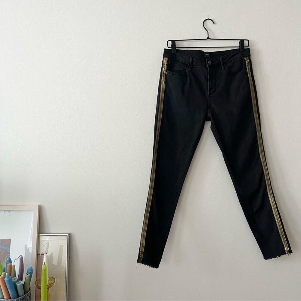 Driftwood Jackie Black Gold Side Stripe Skinny Jeans